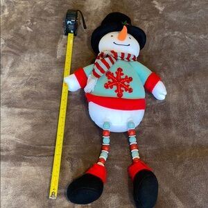 Snowman holiday Decor stuffy with beaded floppy legs